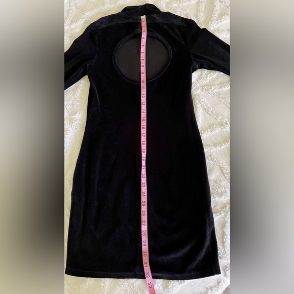 T By Alexander Wang Black Velvet Mini Cocktail Party Dress Exposed Back - Picture 11 of 14